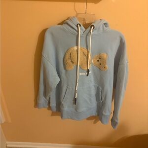 Palm Angels Kill The Bear Embroidered Light Blue Hoodie